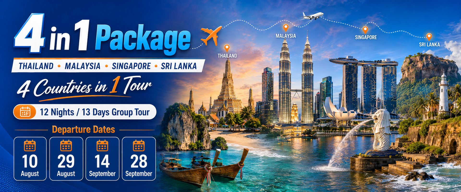 4-in-1 Package - Thailand, Malaysia, Singapore and Sri Lanka