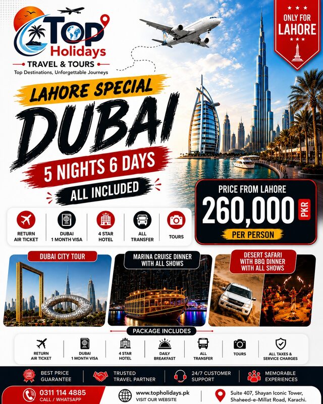 Amazing Dubai Package from Lahore